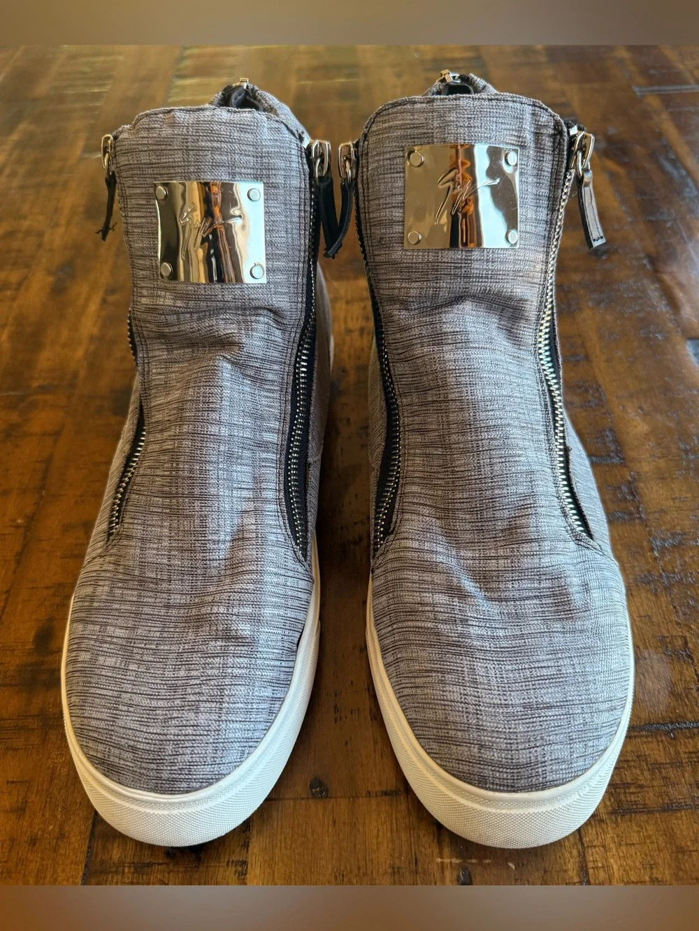 Giuseppe Zanotti Men’s Gray High-Top Designer Sneakers